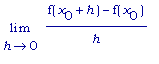 limit((f(x[0]+h)-f(x[0]))/h,h = 0)