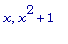 x, x^2+1