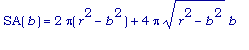 SA(b) = 2*Pi(r^2-b^2)+4*Pi*sqrt(r^2-b^2)*b