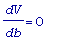 dV/db = 0