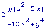 2*y*(y^2-5*x)/(-10*x^2+y^4)