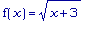 f(x) = sqrt(x+3)