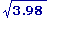 sqrt(3.98)