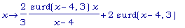 proc (x) options operator, arrow; 2/3*surd(x-4,3)*x...