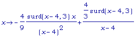 proc (x) options operator, arrow; -4/9*surd(x-4,3)*...