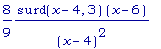 8/9*surd(x-4,3)*(x-6)/((x-4)^2)