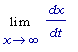 Limit(dx/dt,x = infinity)