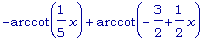 -arccot(1/5*x)+arccot(-3/2+1/2*x)