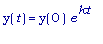 y(t) = y(0)*e^kt