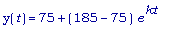 y(t) = 75+(185-75)*e^kt