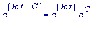 e^(k*t+C) = e^(k*t)*e^C