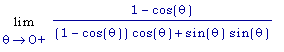 Limit((1-cos(theta))/((1-cos(theta))*cos(theta)+sin...
