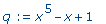 q := x^5-x+1