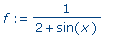 f := 1/(2+sin(x))