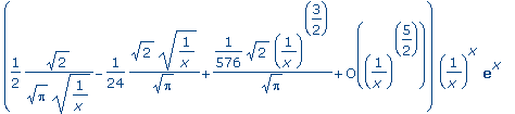 (1/2*2^(1/2)/Pi^(1/2)/(1/x)^(1/2)-1/24*2^(1/2)/Pi^(...
