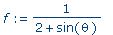 f := 1/(2+sin(theta))