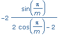 -2*sin(1/m*Pi)/(2*cos(1/m*Pi)-2)