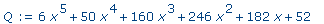 Q := 6*x^5+50*x^4+160*x^3+246*x^2+182*x+52